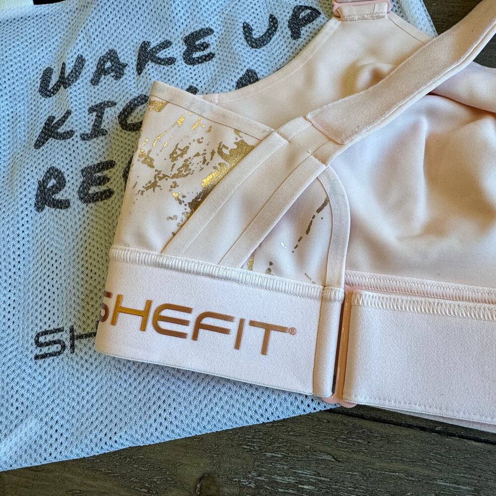 SHEFIT Flex Sports Bra Size Luxe Blush Walking Tennis Cycle Weights Compression - Picture 4 of 9